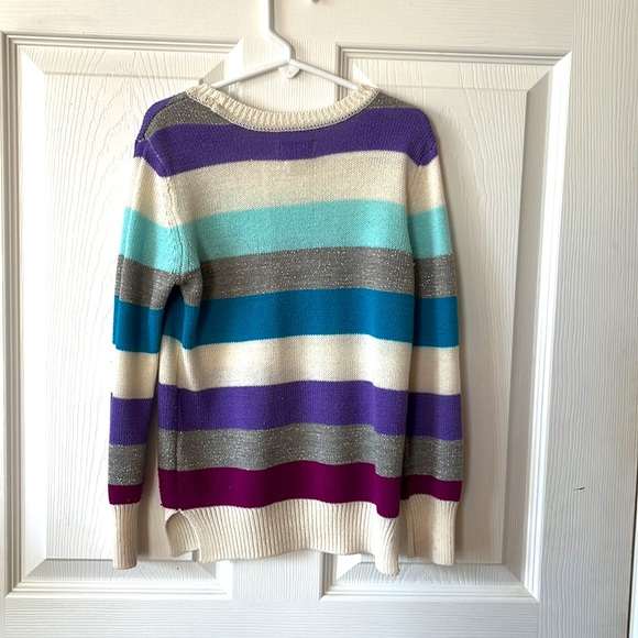 Size 5/6 - The Children’s Place Girls’ Striped Sweater - Picture 2 of 4